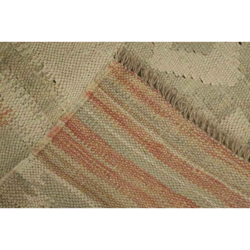 Hand Woven Oriental 100% Wool Carpet Southwestern Tribal Beige & Ivories Kilim Area Rug - 6' 0'' X 4' 1''