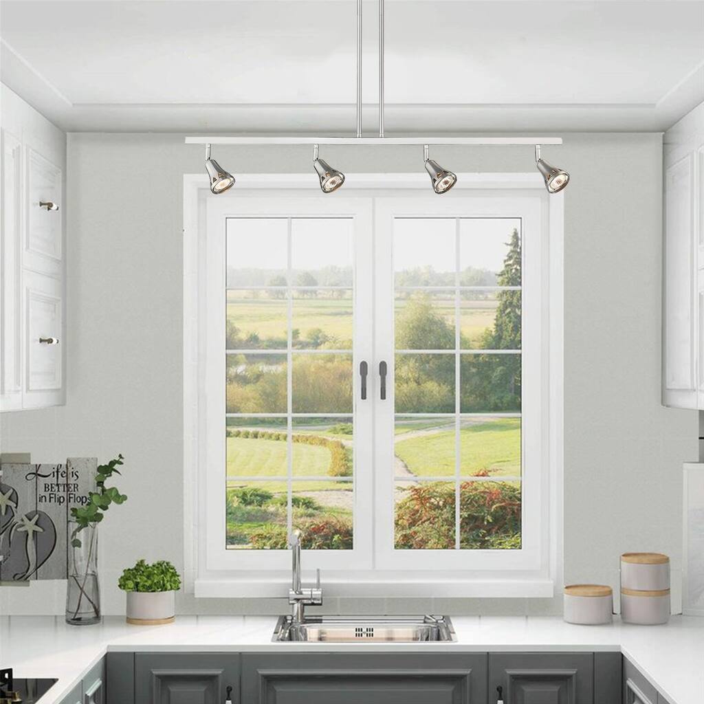 Modern Track Lighting Kit with Lamp Shade (Bulbs Included)