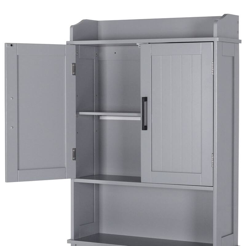 VEIKOUS Bathroom Over The Toilet Storage Cabinet Organizer With Doors and Shelves