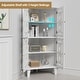 preview thumbnail 28 of 32, Corner Sideboard Cabinet Free-Standing Corner Storage Organizer