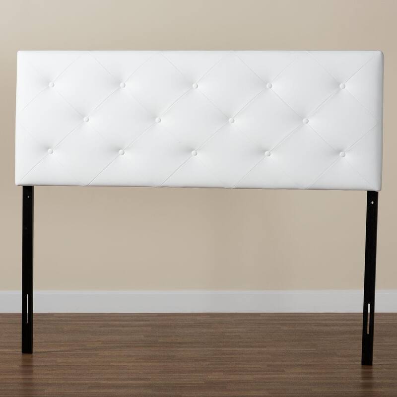 Modern Faux Leather Upholstered Headboard with Button Tufting and Adjustable Height, Fits Most Bed Frames