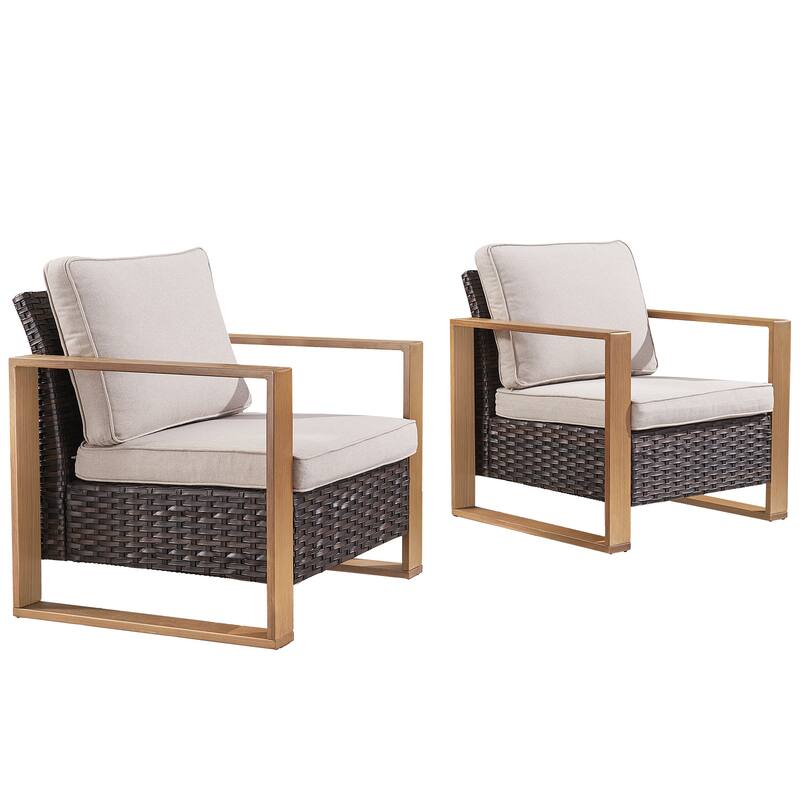 Outdoor Patio Chair with Thick Cushion