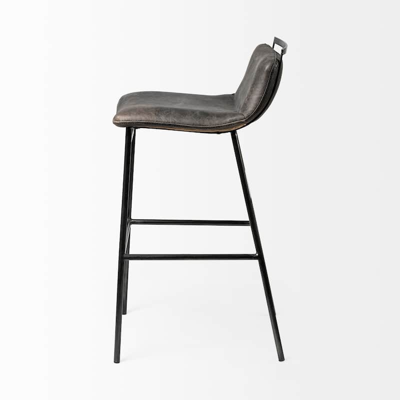 Kavalan Beige Fabric Seat with Black Metal Frame Bar Stool