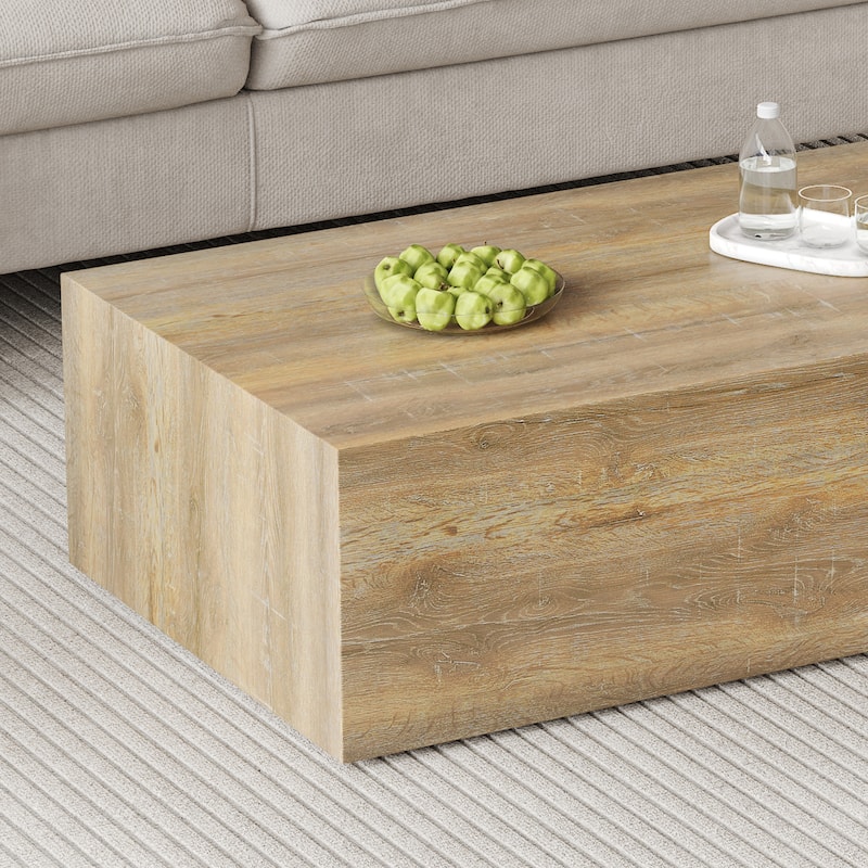 Elevate your living space With this MDF Coffee Table that showcases smooth, light Wood color texture patterns,39.3*23.6*12