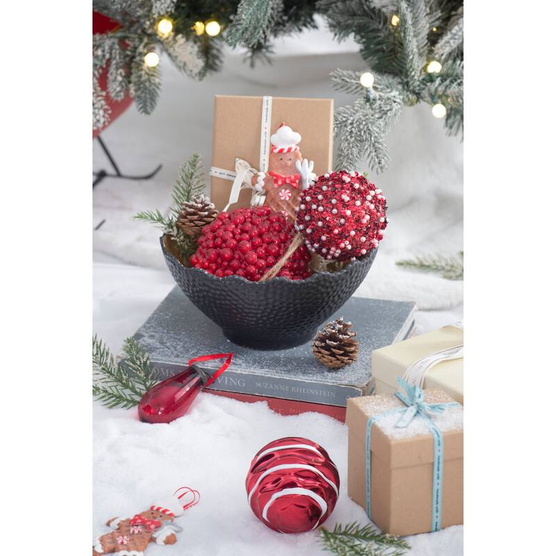 6.5x6.5" Red Berry Ball Ornament, Decorative Hanging Ball Christmas Tree Ornaments for Holiday , Set of 3