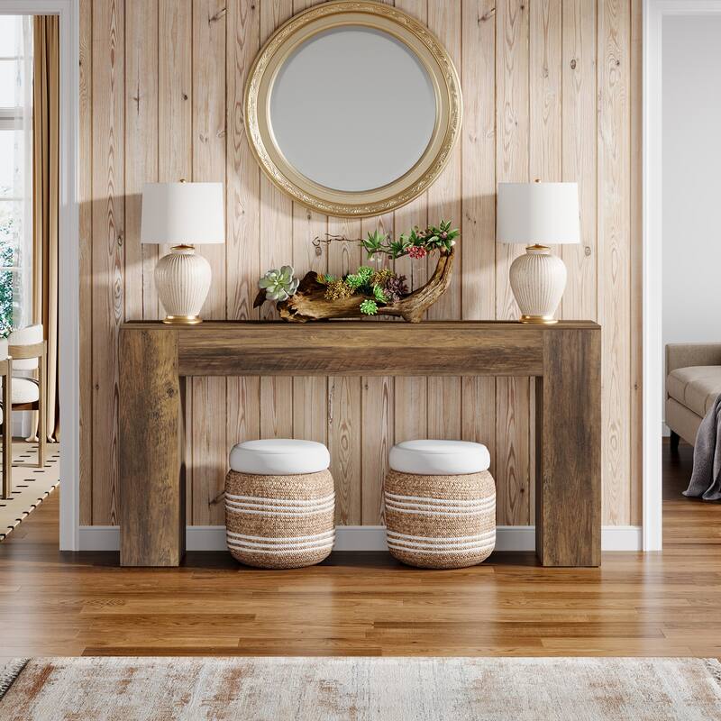63-inch Wooden Console Table for Entryway
