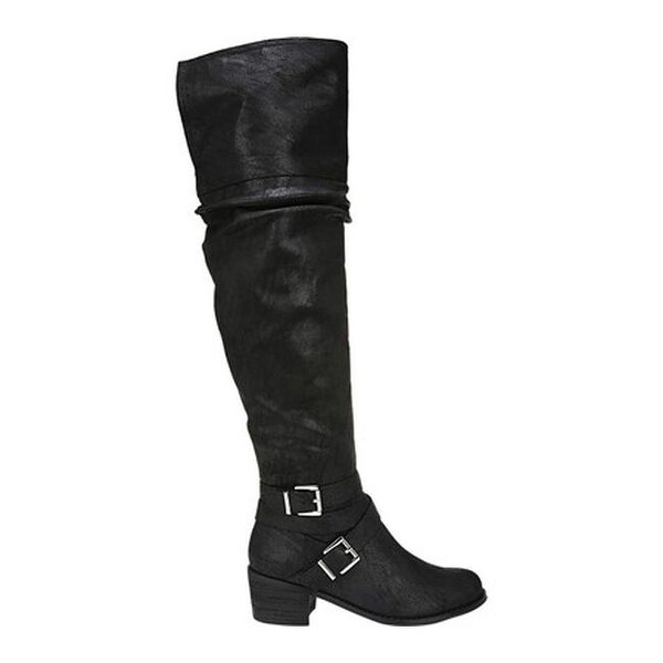 carlos santana black knee high boots