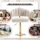 preview thumbnail 36 of 36, HOMEFUN Velvet Swivel Adjustable Height Scallop Bar Stools With Footrest(set of 2)