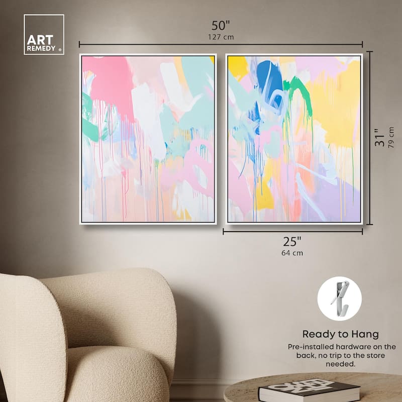 Joyful Drips Canvas Set of 2 by Art Remedy