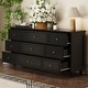 preview thumbnail 23 of 56, Timechee 63'' W Dresser White Chest Srorage Cabinet Lacquer Drawers Black - 9-drawer