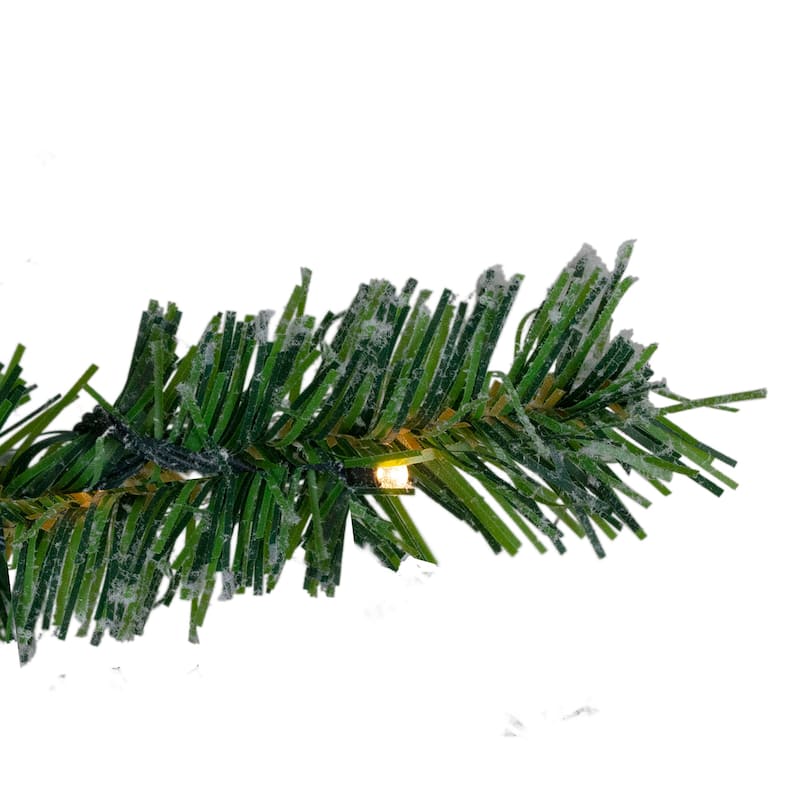 7.5' Pre-Lit Medium Flocked Winter Park Fir Artificial Christmas Tree - Warm Clear LED Lights