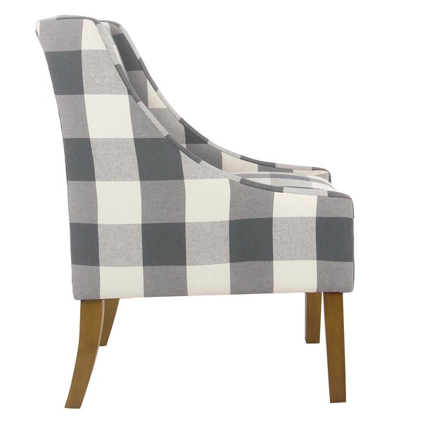 Shop Homepop Modern Swoop Accent Chair Blue Plaid On Sale