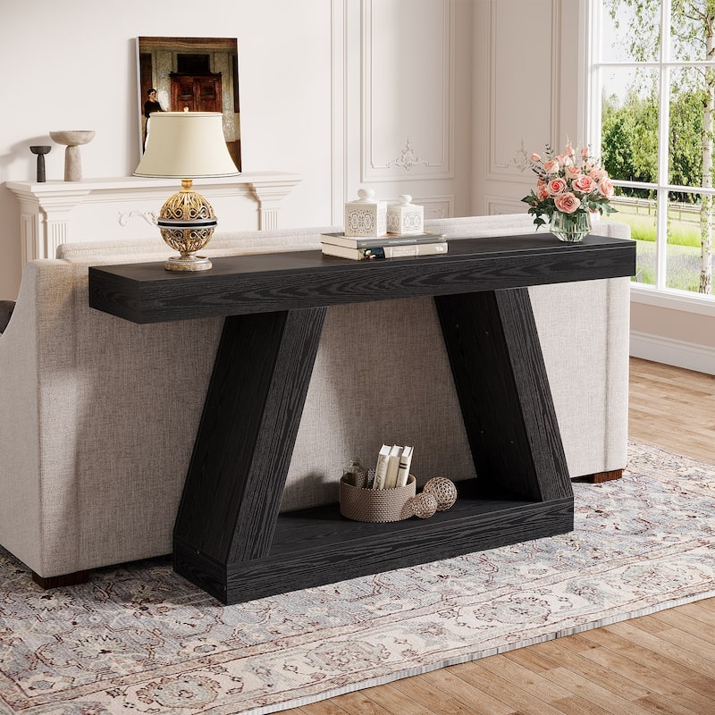2-Tier Narrow Entryway Console Table for Living Room