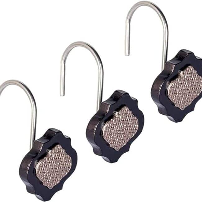 Creative Scents Dahlia Brown Shower Curtain Hooks - Set of 12