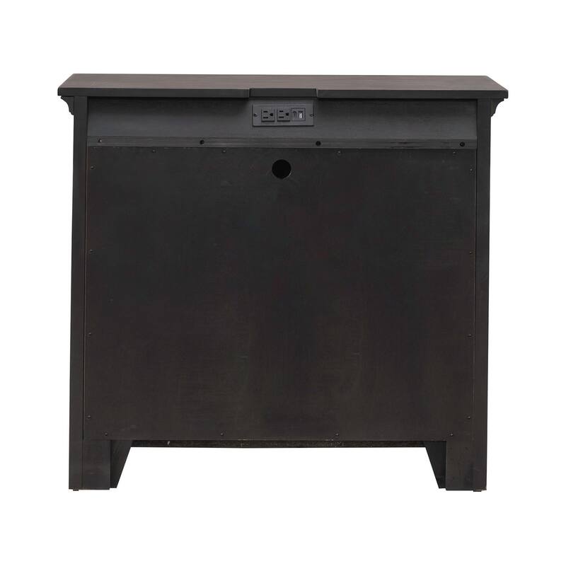 Paradise Valley Saddle Brown 2 Door Bedside Chest Charging Station