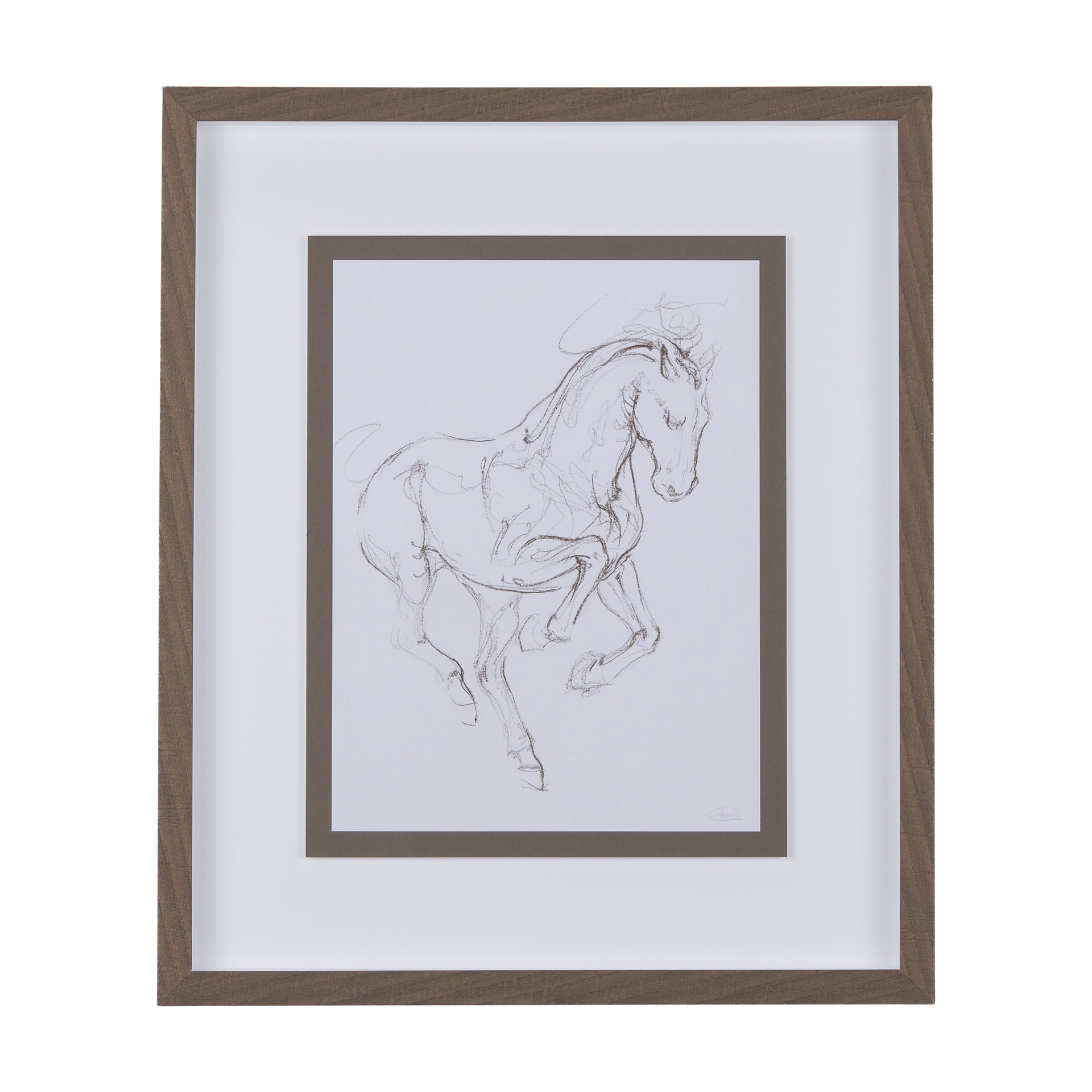 Horse I by Mercana Studio a Hand Embellished Textured Framed Art Print Matted under Glass