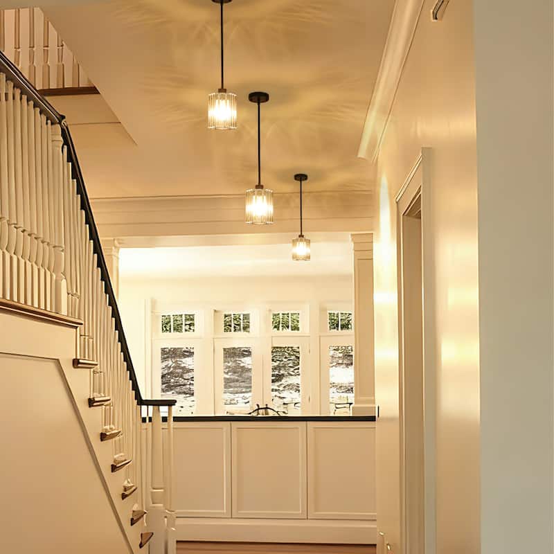 1-Light Crystal Pendant Lighting Fixtures for Sloped Ceiling