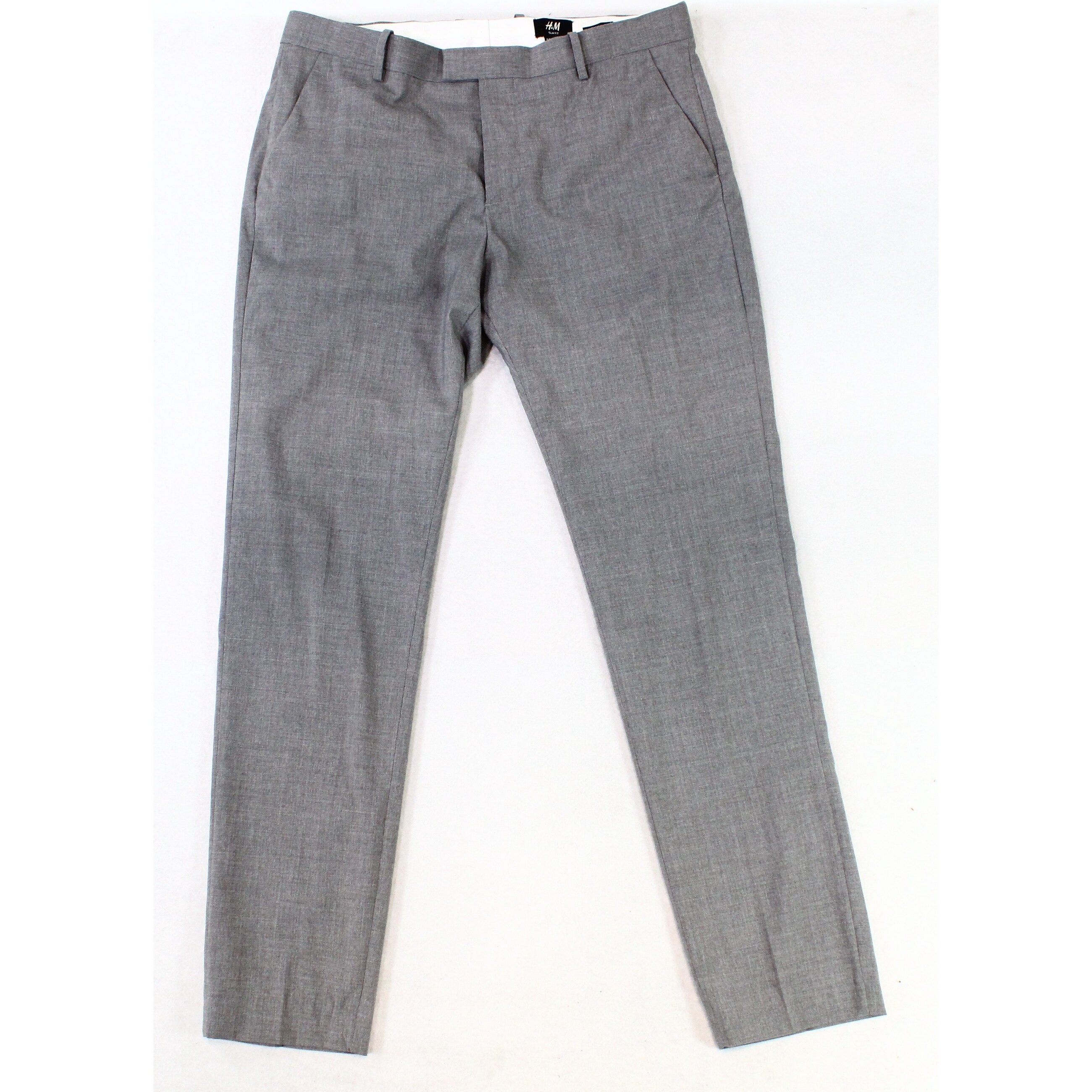 Shop H M Mens Dress Pants Light Gray Size 36x31 Flat Tab Front