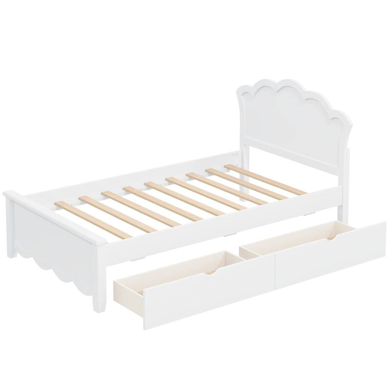 Platform Bed with Dual Underbed Drawers by Harper&Bright Designs