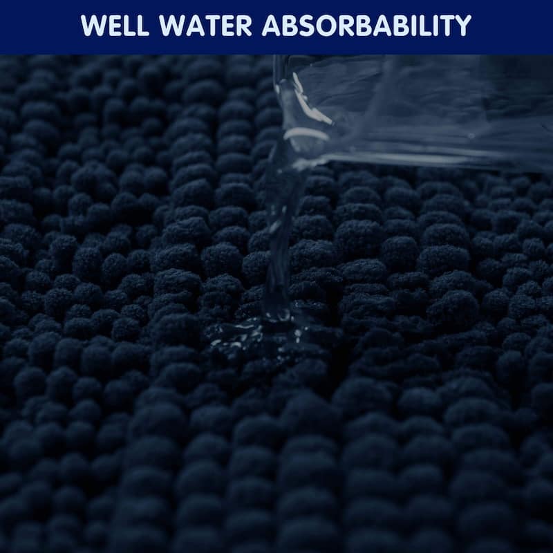 Subrtex Super Soft Absorbent Braided Bathroom Mats Chenille Bath Rugs