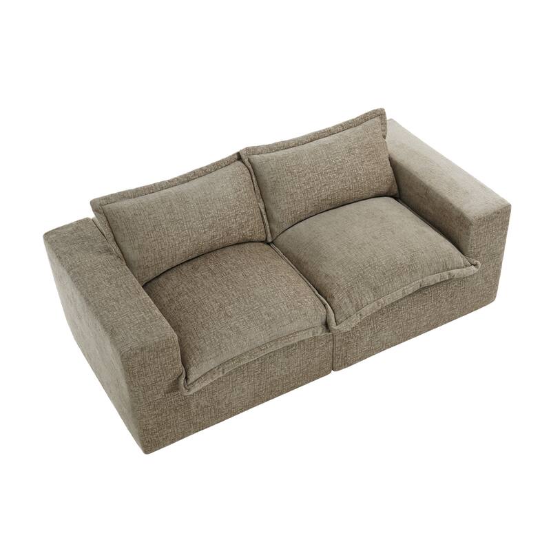 Comfy Cloud Chenille Upholstered Sectional Sofa with Pillow-Top Cushion