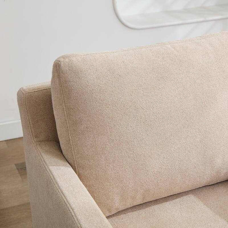 Modern 29.92" Chenille 360° Swivel Accent Chair with Solid Wood Frame and Removable Back Cushion