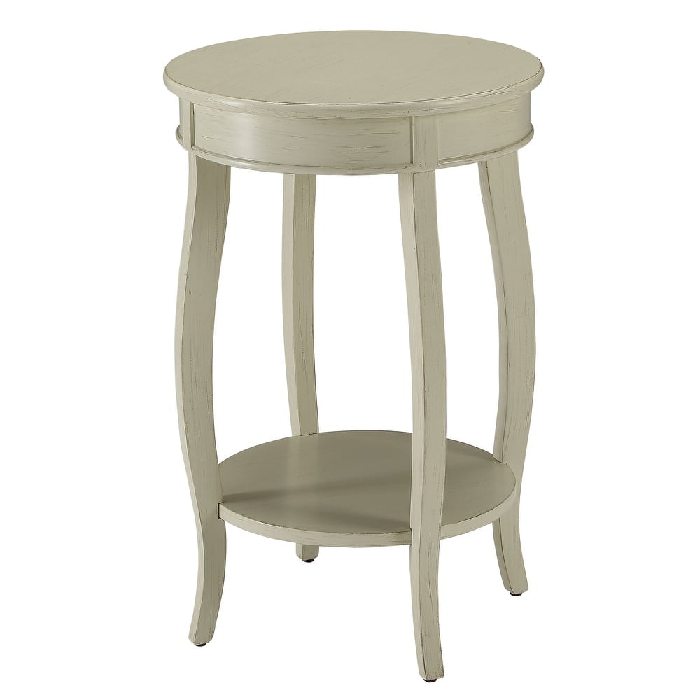 Clarissa Round Side Table with Bottom Shelf