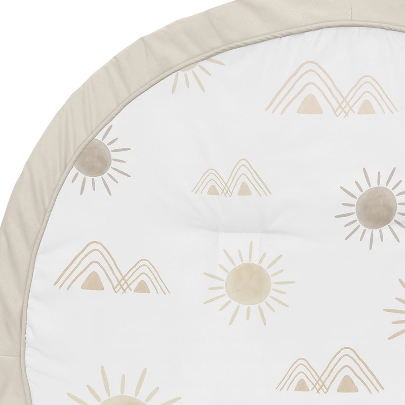 Sweet Jojo Designs Boho Desert Sun Taupe Baby Tummy Time Playmat Neutral Tan Beige Ivory Gold Cream Off White Bohemian Mountain