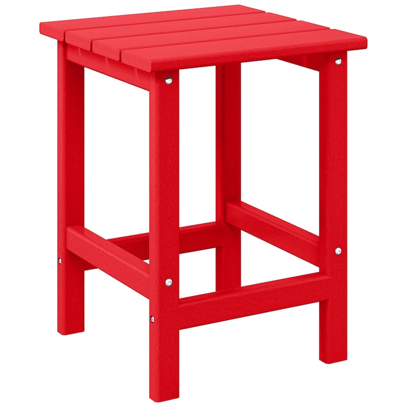 Laguna Hdpe All Weather Outdoor Patio Square Side Table - Red