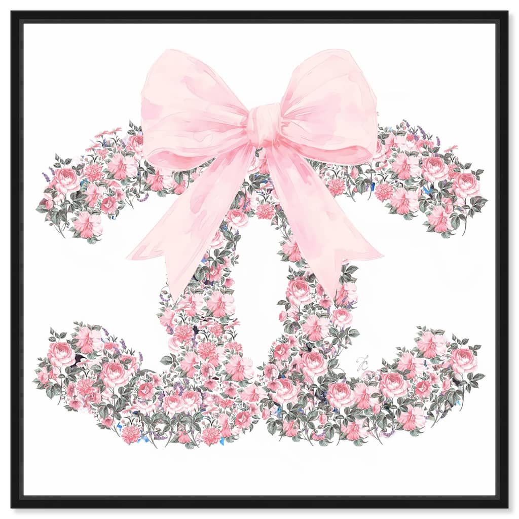 Makes Me Wonder Pink Bow Canvas by Art Remedy