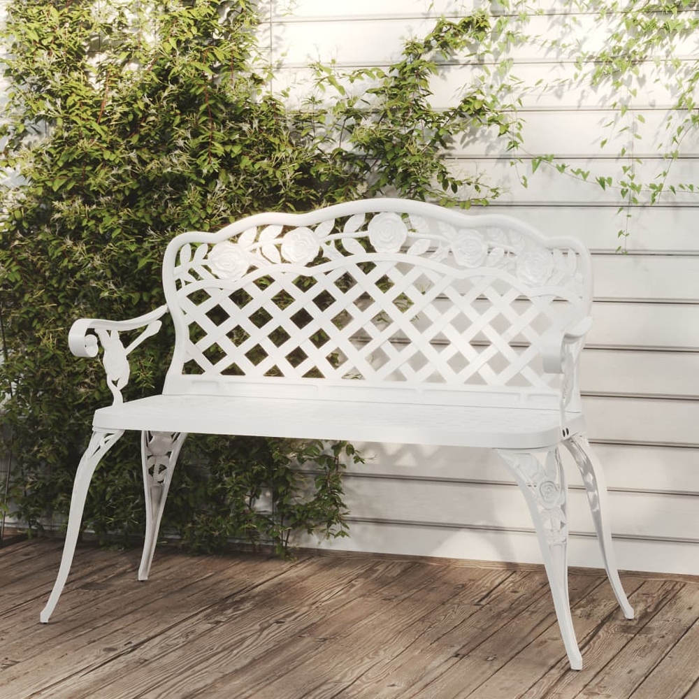 White aluminium sales garden bench