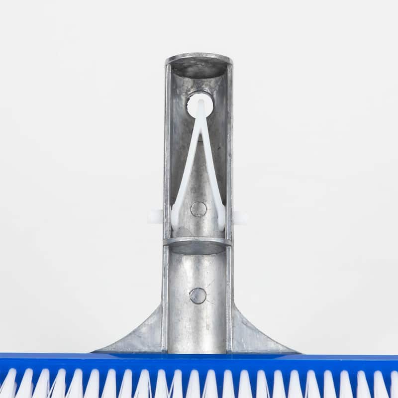 18" Curved Aluminum Residential Pool Bristle Cleaning Wall Brush