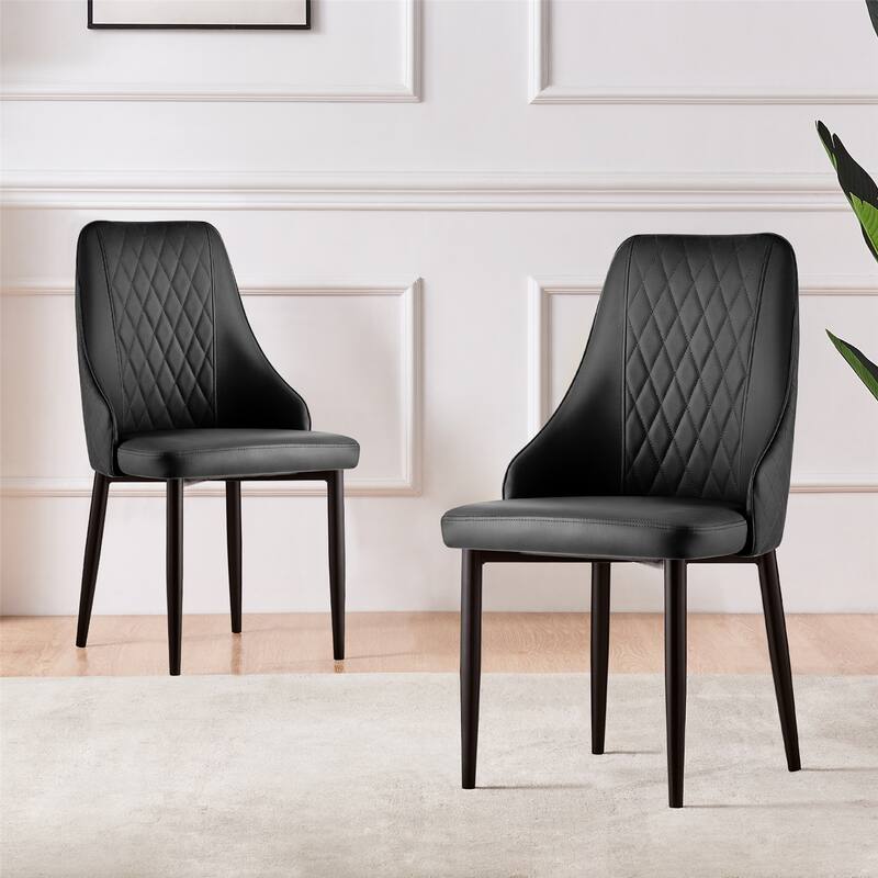 Modern High Back PU Leather Upholstered Dining Chair - N/A - On Sale ...