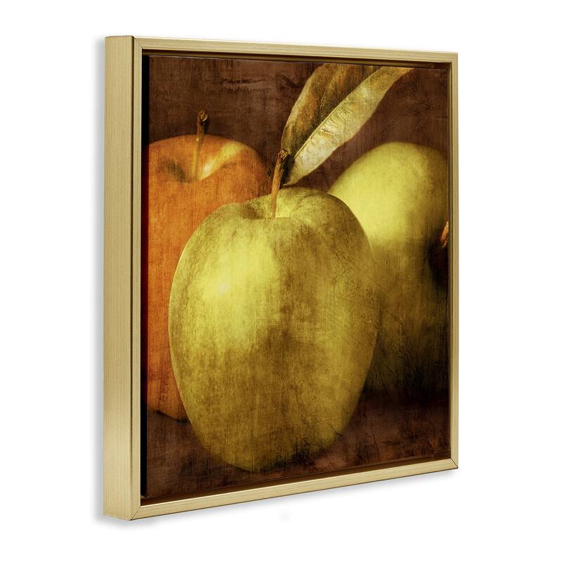 Stupell Vintage Apples Close Up Framed Floater Canvas Wall Art Design By Caroline Kelly