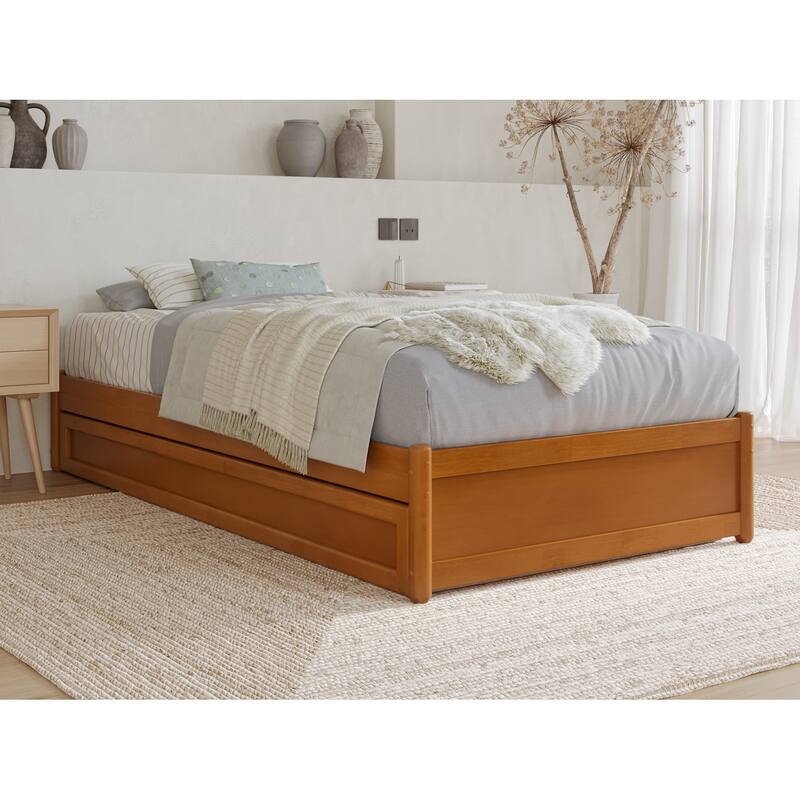 Barcelona Panel Platform Bed with Twin XL Trundle