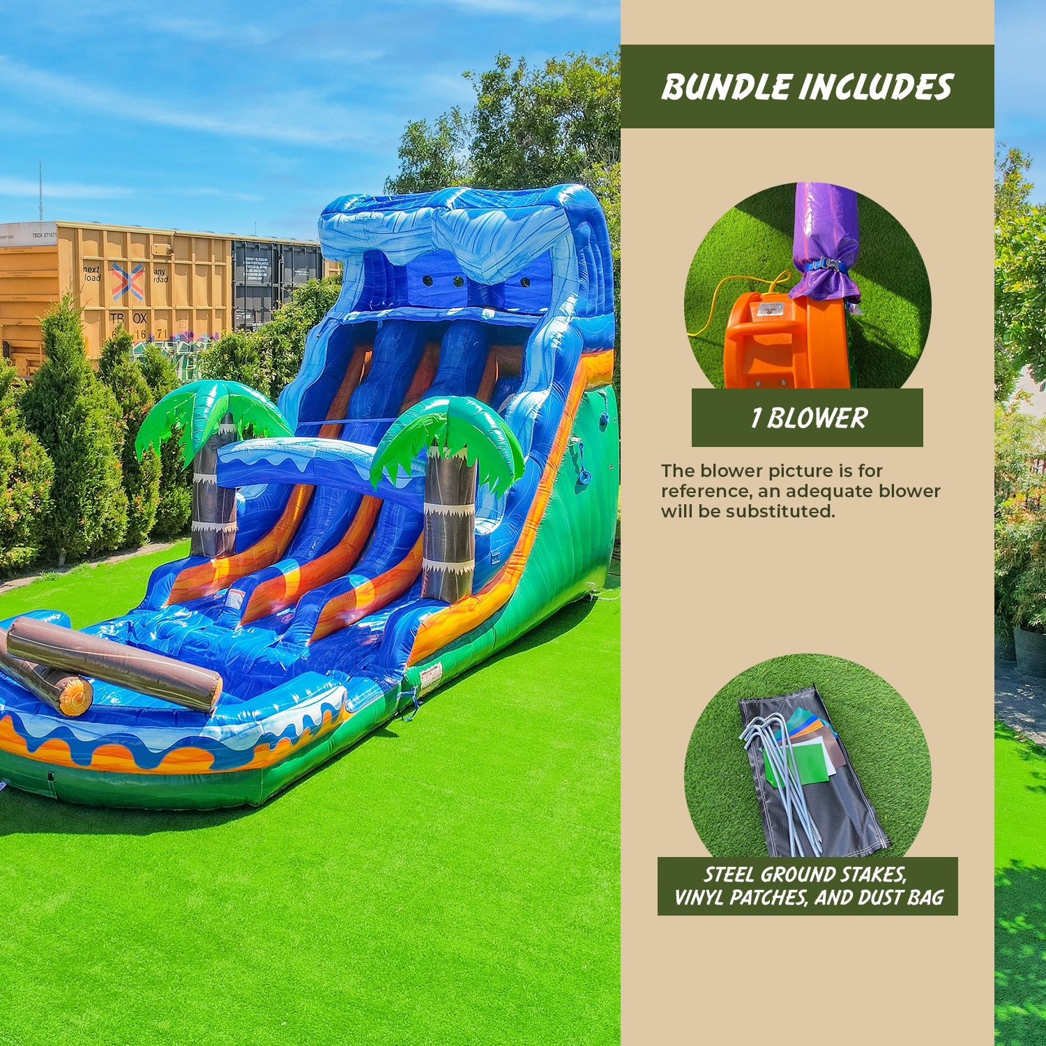 Tall Bouncy House Water Park Water Bounce House Banzai Inflatable