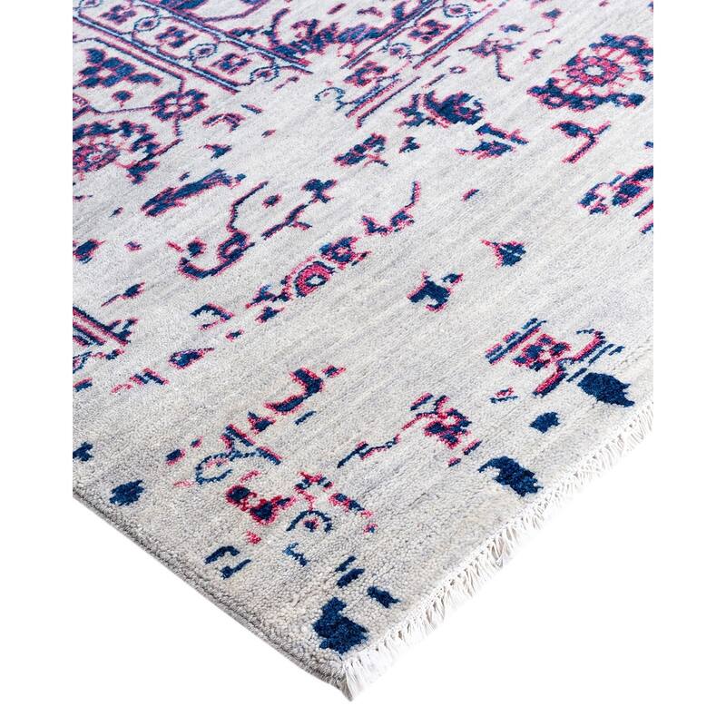 Ikat One-of-a-Kind Hand-Knotted Area Rug, Gray - 9' 1" x 12' 1"