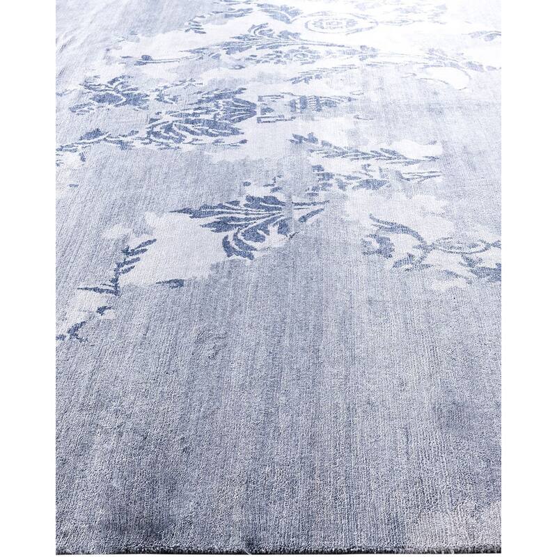 Modern One-of-a-Kind Hand-Knotted Area Rug, Blue - 9' 2" x 12' 4"