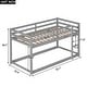 preview thumbnail 4 of 6, Twin Over Twin Wood Kids Low Bunk Bed with Ladder, Floor Bunk Bed Frame for Boys Girls, No Box Spring Needed, Easy Assembly,Grey