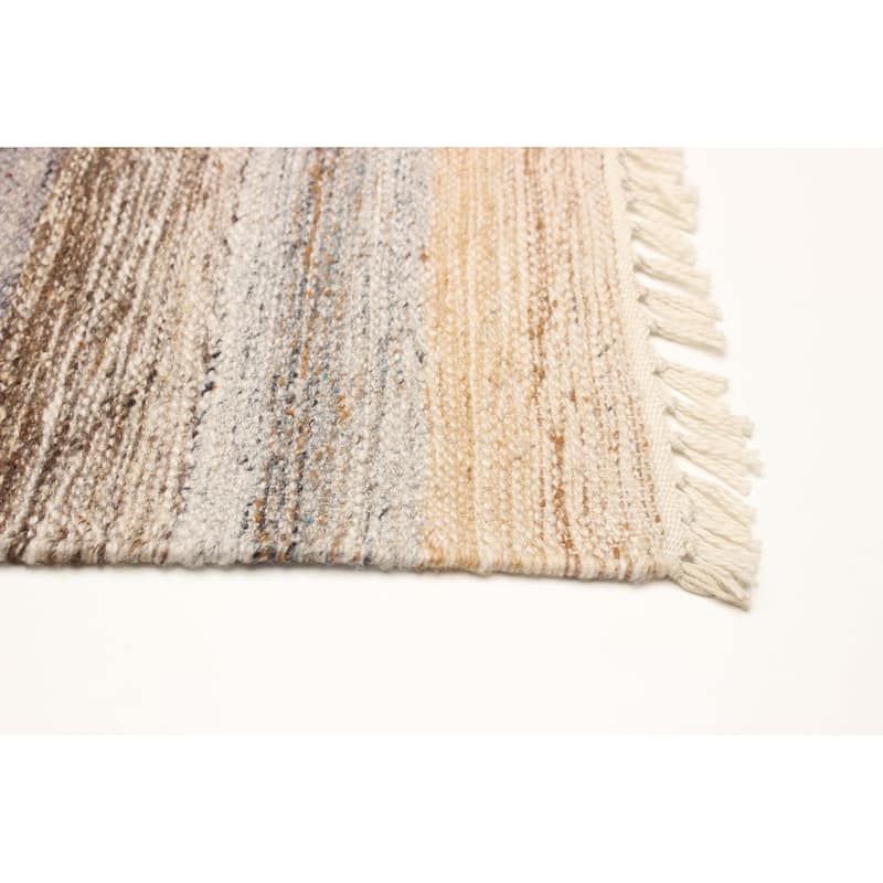 ECARPETGALLERY Flat-Weave Ankara FW Grey Wool Kilim - 5'1 x 8'0