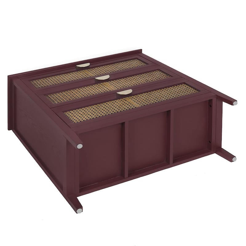 3 Drawers Rattan Storage Cabinet for Bedroom Living Room