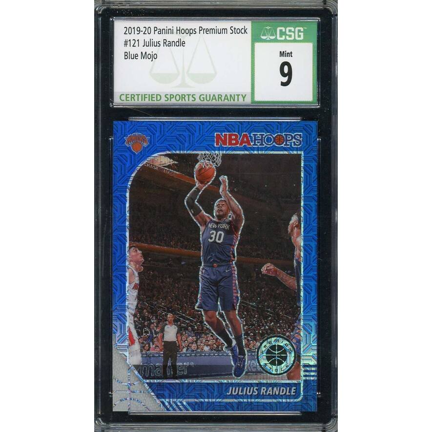 Julius Randle 2019-20 Panini Hoops Premium Stock Blue Mojo Card #121 CSG 9 - 8'6" x 11'6"