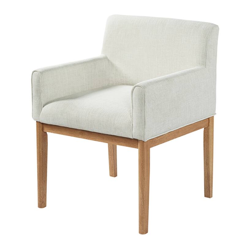 Christopher Knight Home - Elara Modern Upholstered Dining Arm Chair with Rubberwood Legs - Fabric Padded Seat