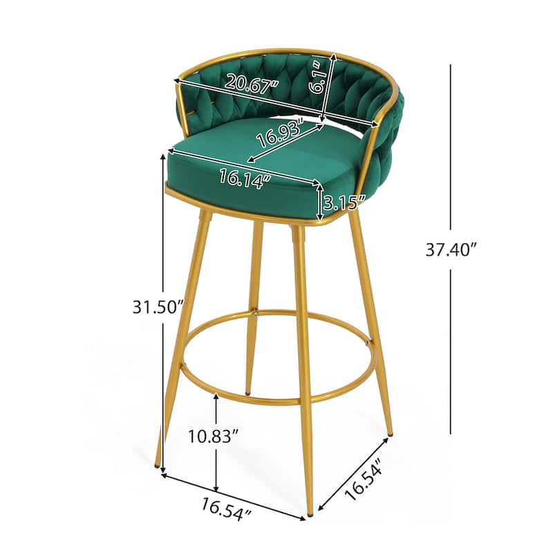 Swivel Bar Stools Set of 2 31 Inch Upholstered Gold Legs Footrest