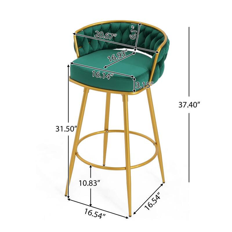 Upholstered Swivel Counter Height Bar Stools Dining Chairs Set of 2