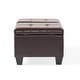 preview thumbnail 9 of 10, Alfred Brown Bonded Leather Storage Ottoman by Christopher Knight Home
