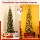 preview thumbnail 37 of 43, Green PVC Metal Slim Pencil Christmas Tree with LED Lights