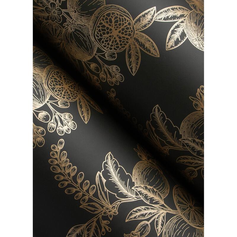 Chris Loves Julia x A-Street Prints Gerty Gold Fruit Toile Wallpaper
