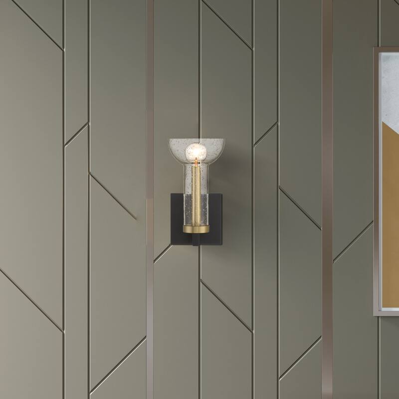 Nova 9.75 in. 1-Light Matte Black Modern Wall Sconce Light