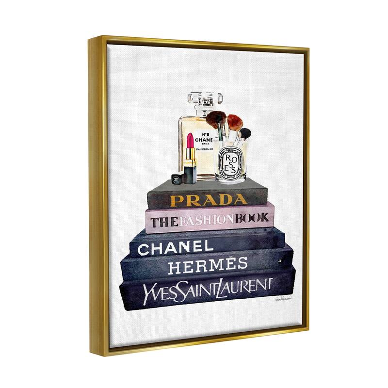 Stupell Glam Fashion Book Set With Makeup Floater Frame - Multi-Color